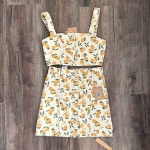 NWT Chrissy Denim Two Piece Set in Limoncello